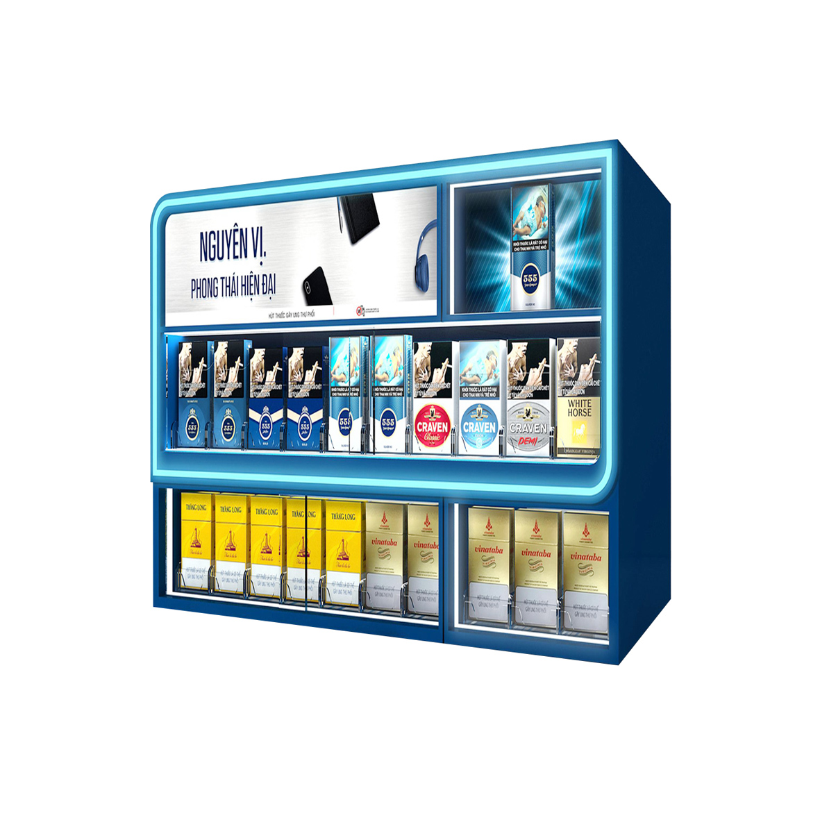 Acrylic led cigarette tobacco shop display counter