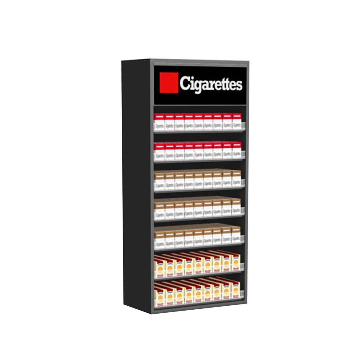 Loor Acrylic floor Cigarette Display shelf with pushers and logo
