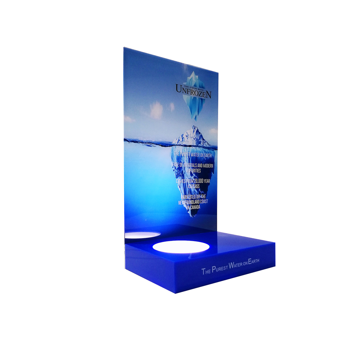 The Lighted Acrylic Wine Display stand with customized logo