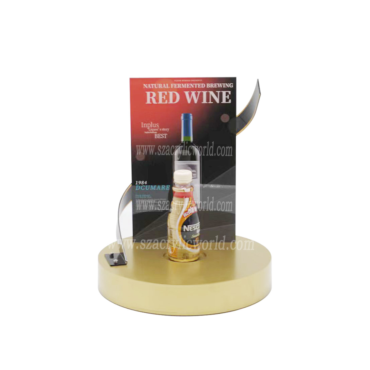 Custom Acrylic Single Wine Bottle Led Lighting Base Display