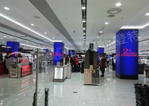 Pillar LED screen; Digital signage in shopping mall; led video for retail shop