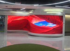P2 flexible LED screen of Visual design curved screen in Exhibition video wall in shopping mall