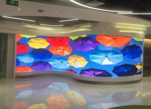 P2 flexible LED screen of Visual design, curved screen in Exhibition, video wall in shopping mall