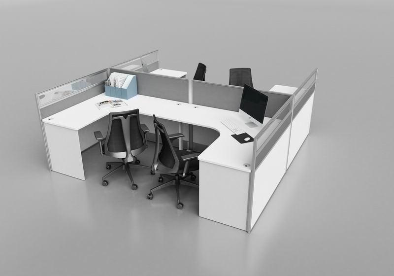 12′W x 12′D x 48H Value Series Kumpleto ang 4-Person Cluster Office Cubicle wFiles