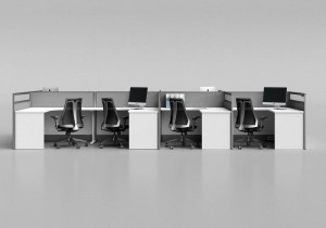 12′W x 12′D x 48H Кыйммәт сериясе 4 кешедән торган кластер офисы кубик wFiles
