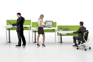 Dviejų keturių asmenų darbo biuro stalas Elektrinis reguliuojamo aukščio rašomasis stalas