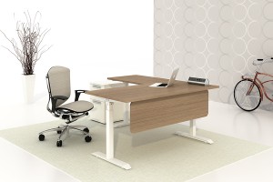 Duha ka upat ka Tawo nga Nagtrabaho sa Office Desk Electric Height Adjustable Desk Workstation