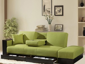 katil sofa hijau EKONGLONG sofa katil kecil EKL-225A