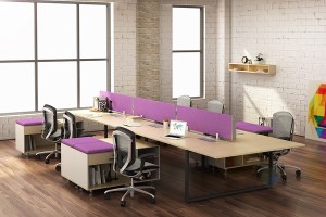 مجموعه چهار نفره L-Desk Workstation پارتیشن اداری مونتاژ برای میز کارمندان