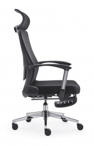 Cadeira de escritório, cadeira de computador de malha com encosto alto e apoio para os pés retrátil