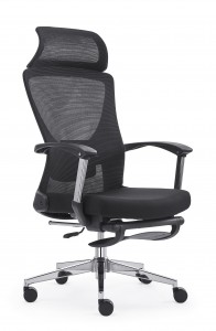 Upuan sa Opisina, High Back Mesh Computer Chair na may Retractable Footrest