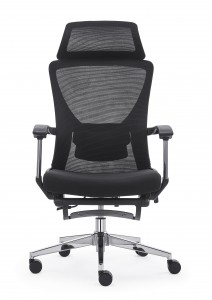 Silla de oficina, silla de malla con respaldo alto para computadora con reposapiés retráctil
