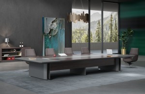 MODERN WENGE CONFERENCE TABLE WITH EXTENSIONS