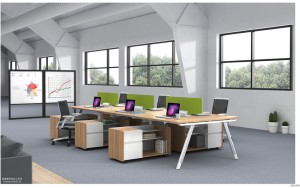 Private space new modern design standard size 6 people office workstation