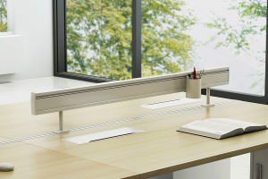 ສີ່ຄົນ L-Desk Workstation ຕັ້ງ Montage ການແບ່ງປັນຫ້ອງການສໍາລັບ desk ພະນັກງານ