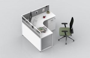 Pisarniška delovna postaja Axle za 3 osebe – 120-stopinjske mize
