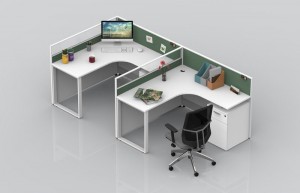 Axle 3 Person Office Workstation - 120 ဒီဂရီ စားပွဲခုံများ