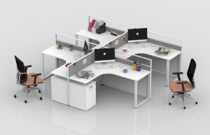 Axle 3 Person Office Workstation – 120 laipsnių stalai