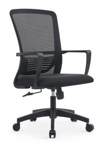 Stolica za kućni ured, stolna stolica s okretnom lumbalnom potporom srednjeg naslona, ​​računalna ergonomska mrežasta stolica s naslonom za ruke