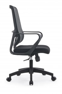 Stolica za kućni ured, stolna stolica s okretnom lumbalnom potporom srednjeg naslona, ​​računalna ergonomska mrežasta stolica s naslonom za ruke