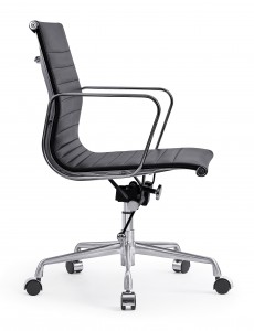Homall Mid Back Office Chair 팔걸이가 있는 회전식 컴퓨터 작업 의자 인체 공학적 가죽 패딩 이그 제 큐 티브 데스크 의자