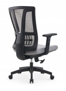 Obrotowe ergonomiczne krzesło do pracy z siatką ze środkowym oparciem i składanymi ramionami