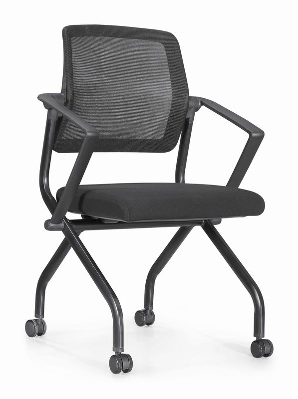 Black Breathable ProGrid Rolling Visitor's Chair (2)