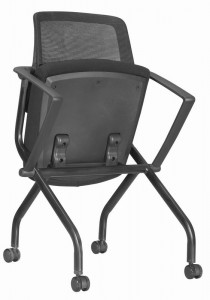 Black Breathable ProGrid Rolling Visitor's Chair