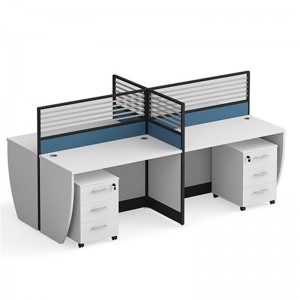 Perabot Perniagaan Easy Office White 4 Person Modular Workstation
