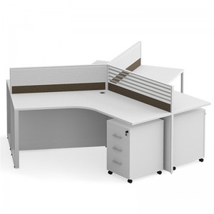 Business Furniture Easy Office White 4 Person Modular Workstation