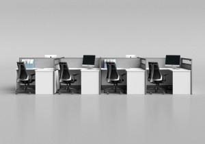 12′W x 12′D x 48H qiymatli seriyali toʻliq 4 kishilik klasterli ofis kabinasi wFiles