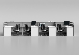 12'W x 12'D x 48H Value Series Cubículo de oficina en clúster completo para 4 persoas wFiles