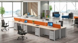 Nahiangay nga Call Center Modernong Furniture Table Desk Aluminum Wooden Glass Computer Partition Workstation Office Cubicle
