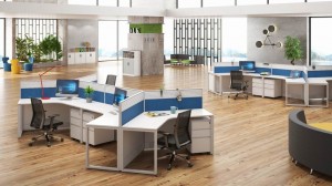Pusat Panggilan Tersuai Meja Perabot Moden Meja Aluminium Kayu Kaca Pembahagian Komputer Stesen Kerja Kubikel Pejabat