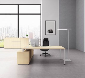 L Shape Design Office Manager Wooden Desk Furniture CEO Executive Desk Computer Table Office Desk with Storage Drawer