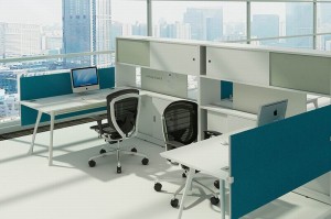 I-Commercial Melamine Modern Partition Modular Cubicles Staff Office Workstation