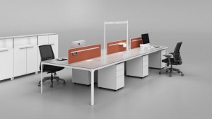 商業用モダンモジュラー木製オフィスワークステーションデスク オフィス用家具 オフィスワークステーション