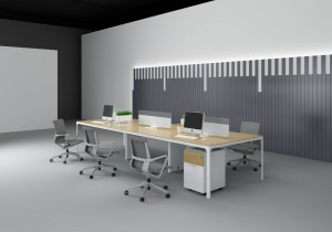 Kommersiella Moderna modulära träkontorsarbetsstationer Skrivbord Kontorsmöbler Kontorsarbetsstation