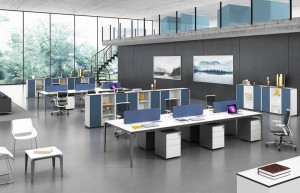 Dubbelt kontorsbord med skiljepanel, datorbord PC Bärbar arbetsbord med MDF stor arbetsstation för hemmakontor