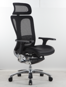Ергономичен офис стол с облегалка за лумбална опора, регулируема облегалка за глава