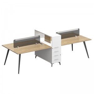 Four Person Workstation with Desktop Dividers
