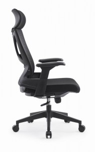 Cadeira de escritório executiva giratória e ergonômica com encosto alto e braços ajustáveis