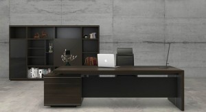 2022 ניהול עליון באיכות גבוהה שולחן עבודה משרדי תחנת עבודה L צורת מנהל שולחן שטח תיבת בניין כבל בסגנון עץ