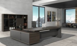 2022 Héich Qualitéit Top Management Executive Office Desk Workstation L Form Manager Table Space Box Building Holz Stil Kabel