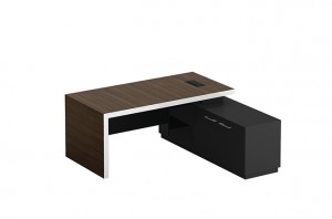 executive table yokhala ndi 3-drawer Pedestal ndi Right Return