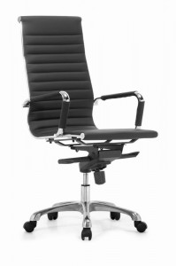 Leisure Mod Harris Adjustable High-Back Leather Task Office Chair