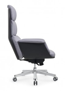 Kursi kantor putar ergonomis PU sandaran tinggi modern OEM menghasilkan kursi kantor kulit mewah eksekutif OC-8257