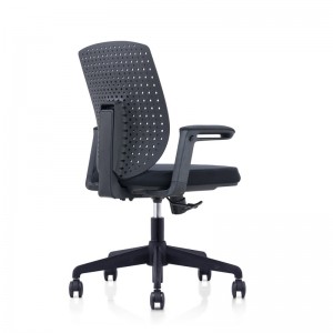 Компьютерное кресло с сетчатой ​​спинкой и тканевым сиденьем с поддержкой спины