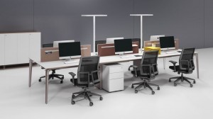 Modern Factory Price Seaters with Screen Melamine Wooden Desk Office Workstation