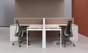 Modern Ofis Masası Mobilyaları Melamin 4 Kişilik Ofis İş İstasyonları